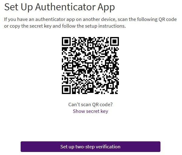 example of the settings section in ARC MyChart