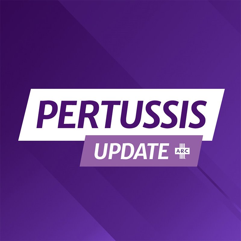 ARC-branded banner image with the words, Pertussis Update